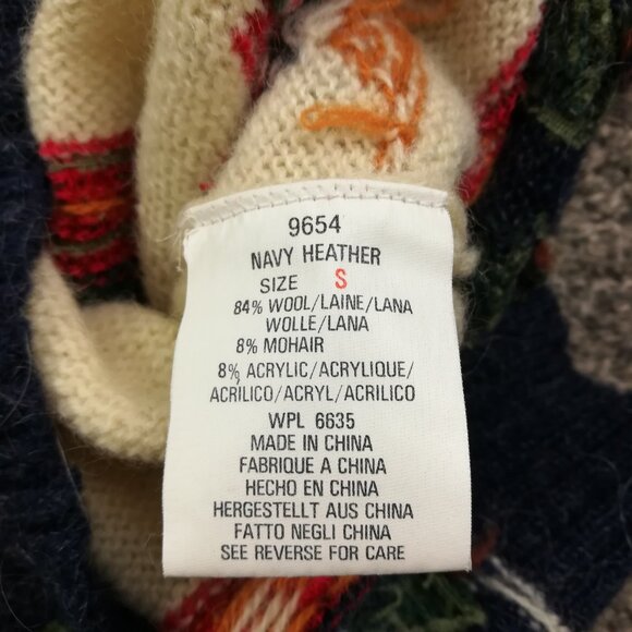 Vintage Woolrich Sweater Wool Mohair Fair Isle Christmas Cardigan Womens Small - Picture 5 of 11